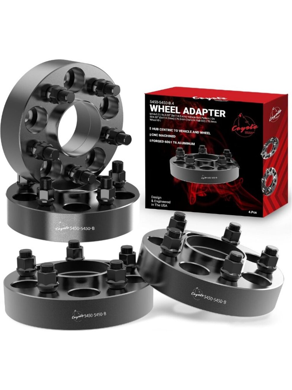 4 Pcs Hub Centric Wheel Spacers Adapters 5x4.5 1.25 Inch Thick for Ford Vehicles